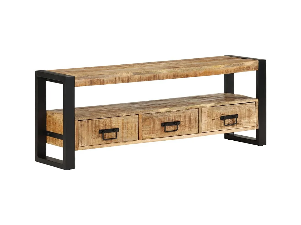 Meuble TV 120x30x45 cm Bois massif de manguier WET4813