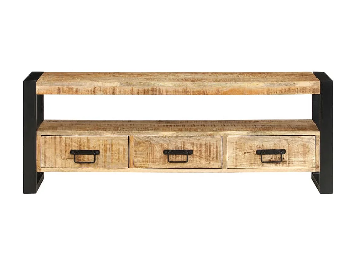 Meuble TV 120x30x45 cm Bois massif de manguier WET4813