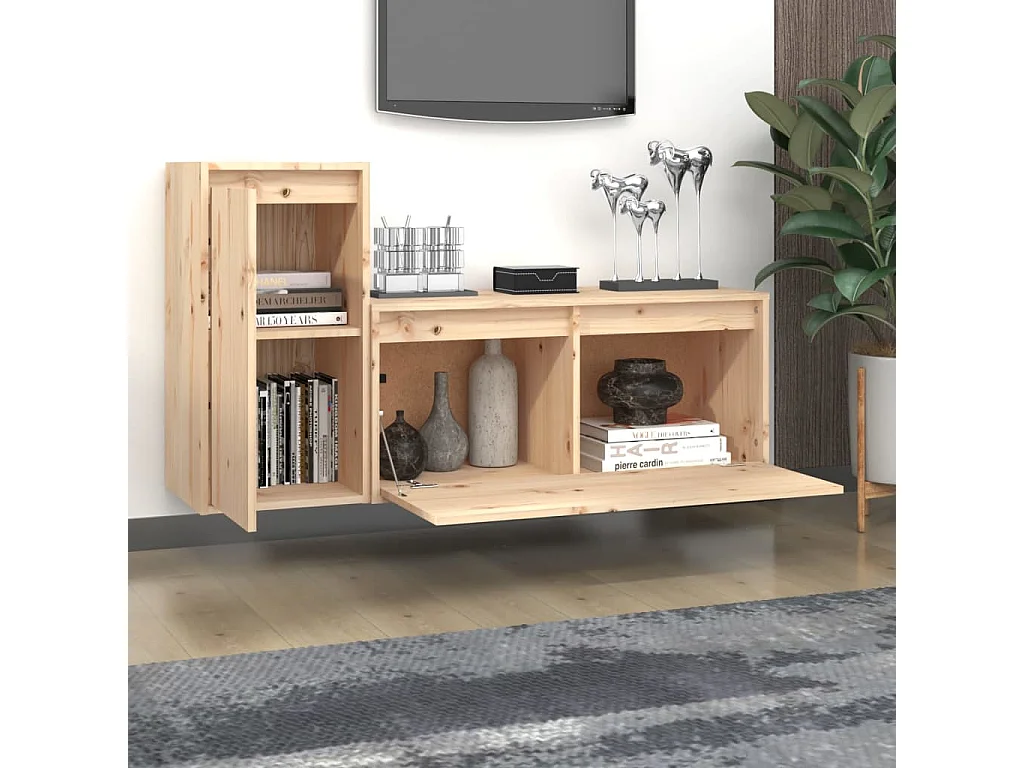 Tv-meubelen 2 st massief grenenhout NL786267