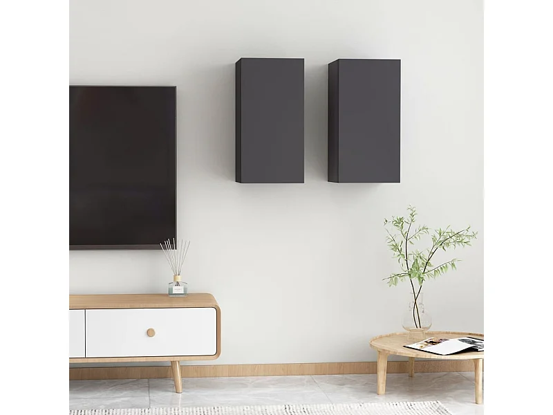 Meubles TV 2 pcs Gris 30,5x30x60 cm Aggloméré WET5999