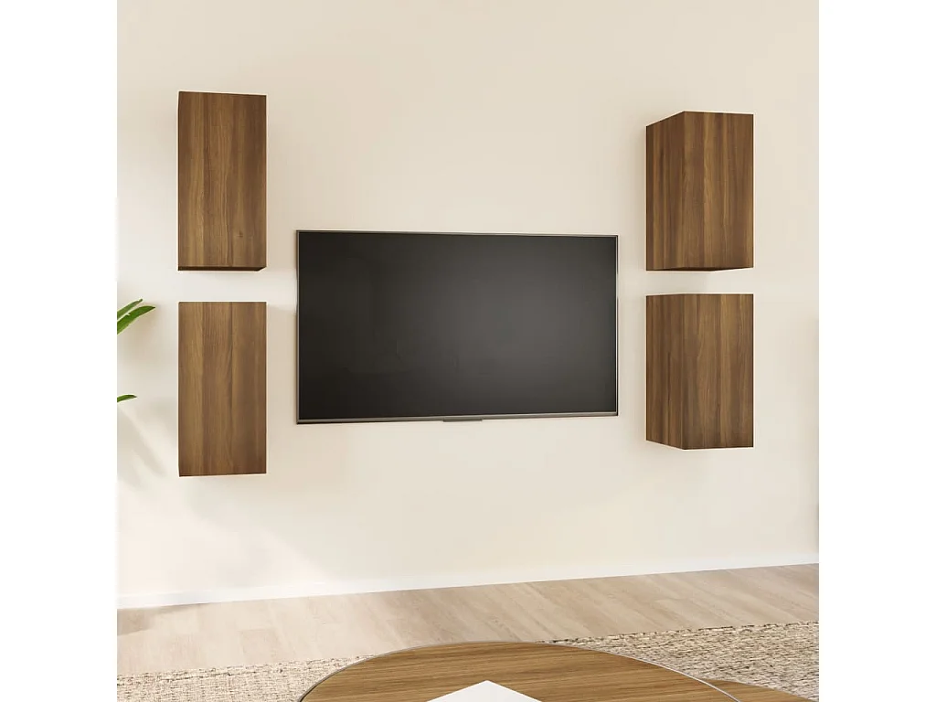 4 Stk.TV-Schränke,TV-Möbel Braun Eichen-Optik 30,5x30x60 cm -gkd524518