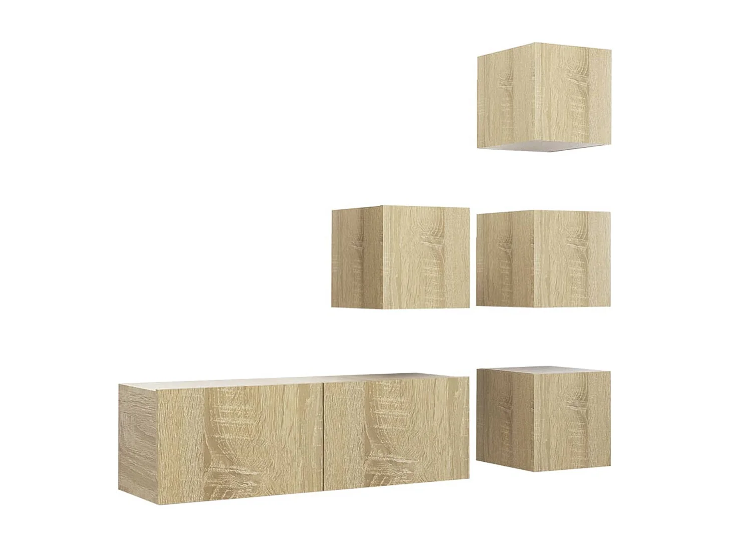 5-delige Tv-meubelset bewerkt hout sonoma eikenkleurig NL12521