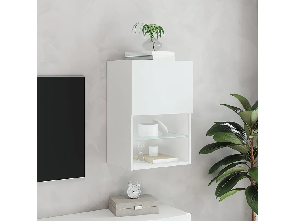 TV-Schrank,TV-Möbel mit LED-Leuchten Weiß 40,5x30x60 cm -gkd281109