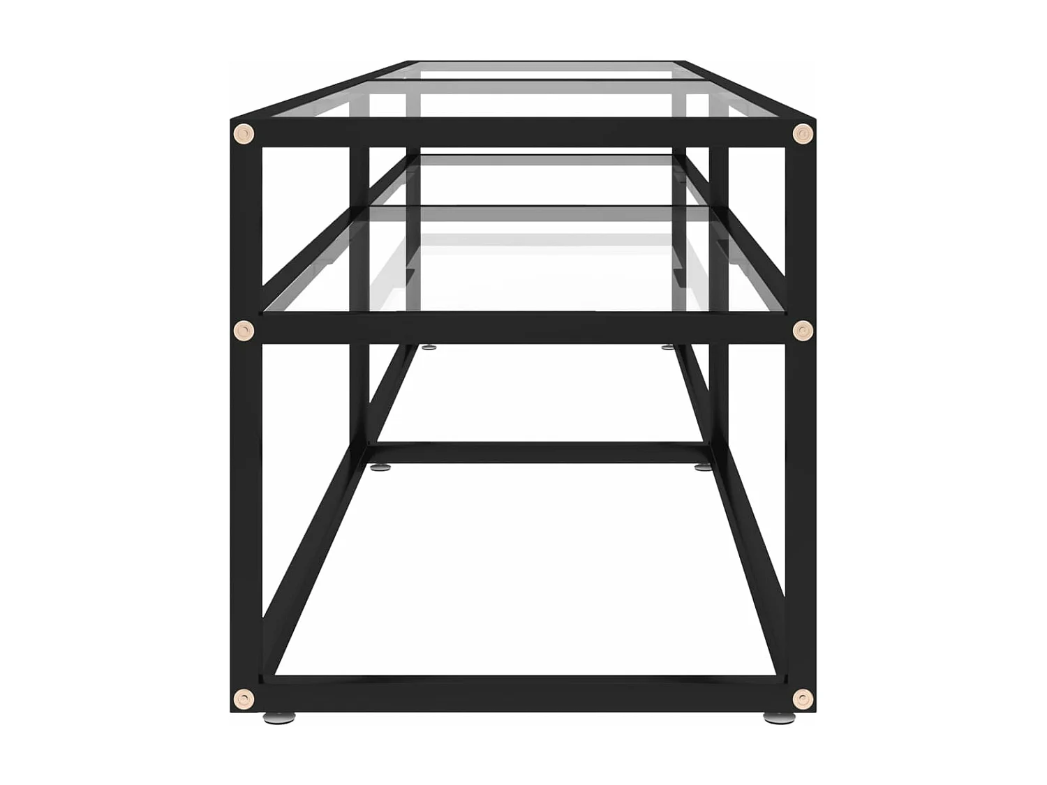 Meuble TV transparent 160x40x40,5 cm verre trempé WET8041