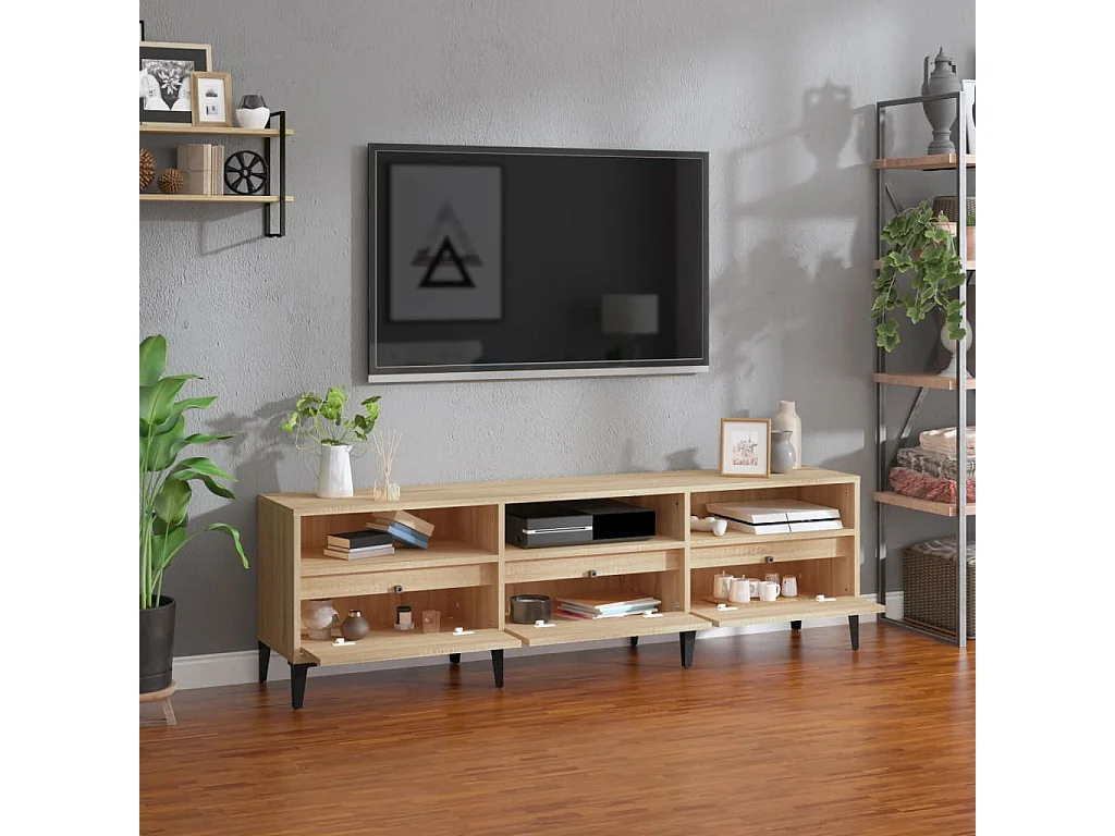 Tv-meubel | Tv-Bank | TV-kast150x30x44,5 cm bewerkt hout sonoma eikenkleurig