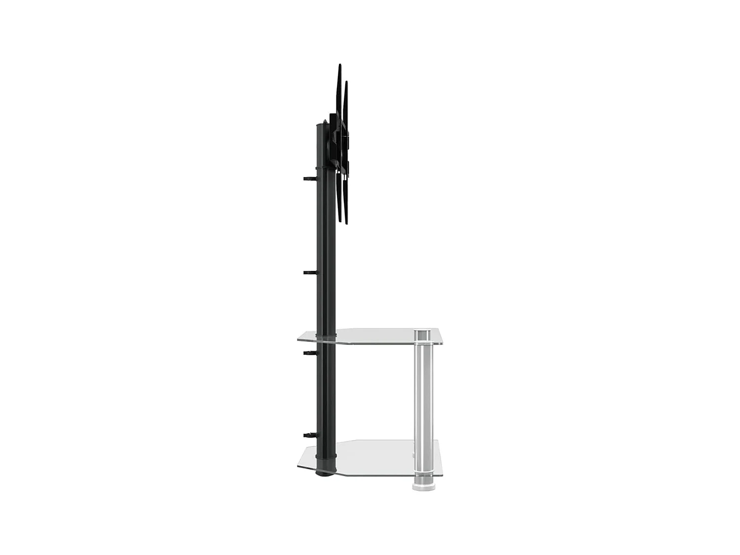 Meuble TV d'angle 2 niveaux pour 32-70 pouces noir argenté WET4386
