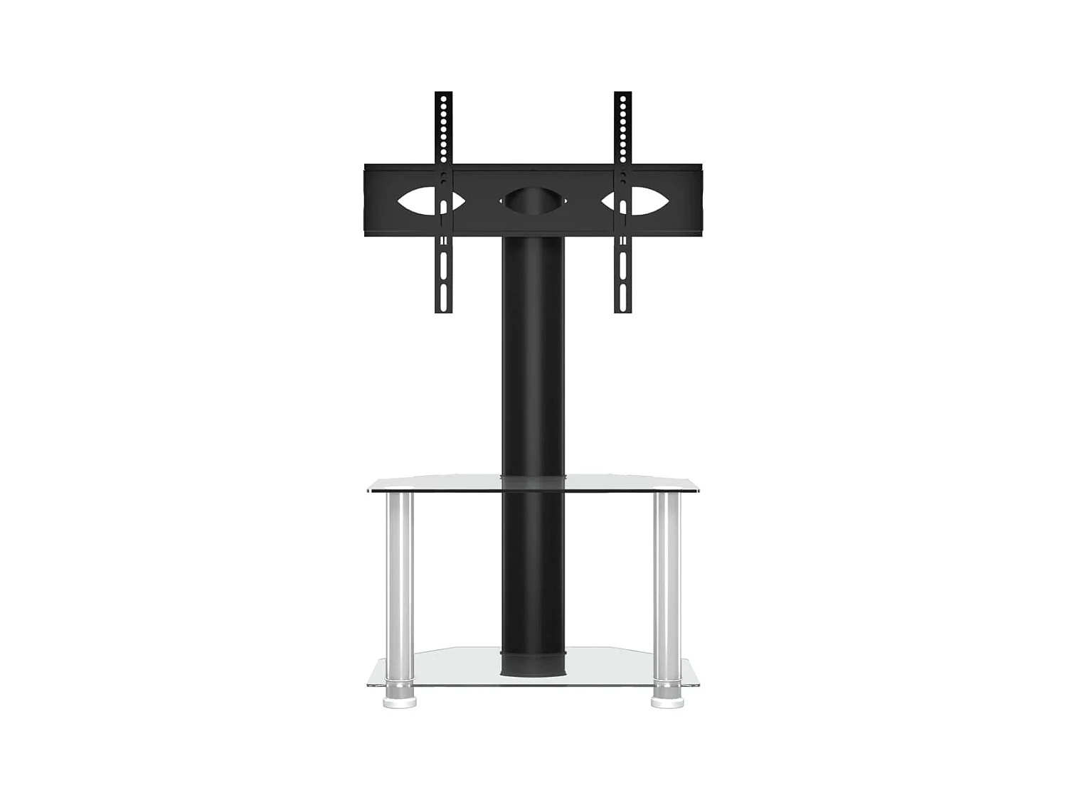 Meuble TV d'angle 2 niveaux pour 32-70 pouces noir argenté WET4386
