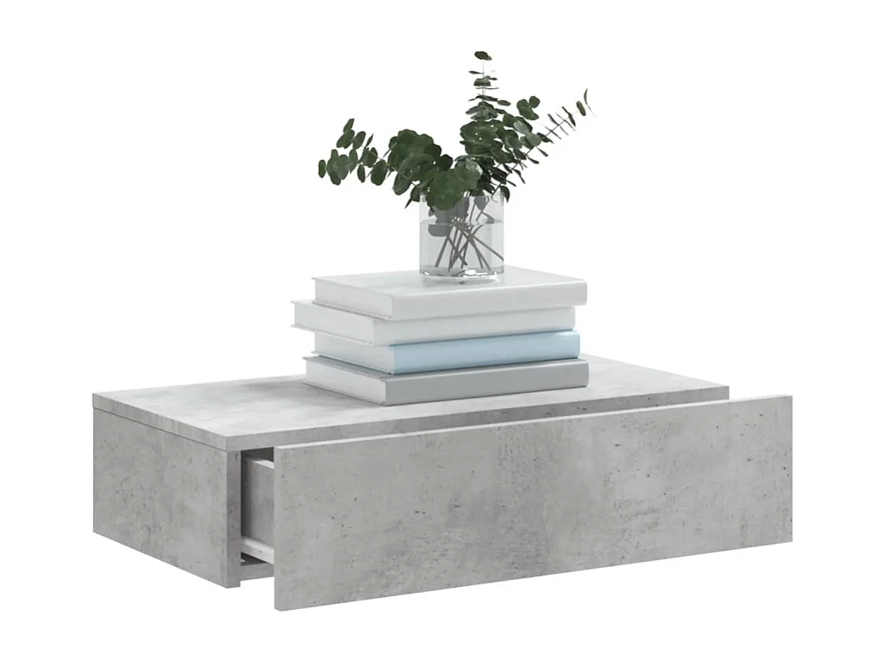 Meuble TV avec éclairage LED gris béton 60x35x15,5 cm WET6348