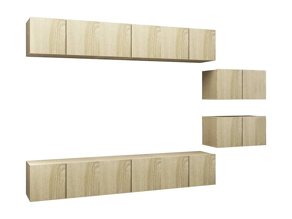 Meubles TV 8 pcs Chêne sonoma Aggloméré WET6171