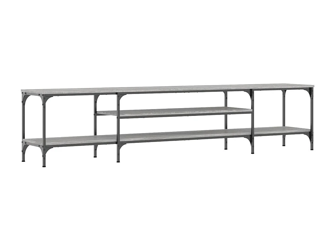 Mueble TV madera ingeniería y hierro gris Sonoma 201x35x45 cm YOE47123