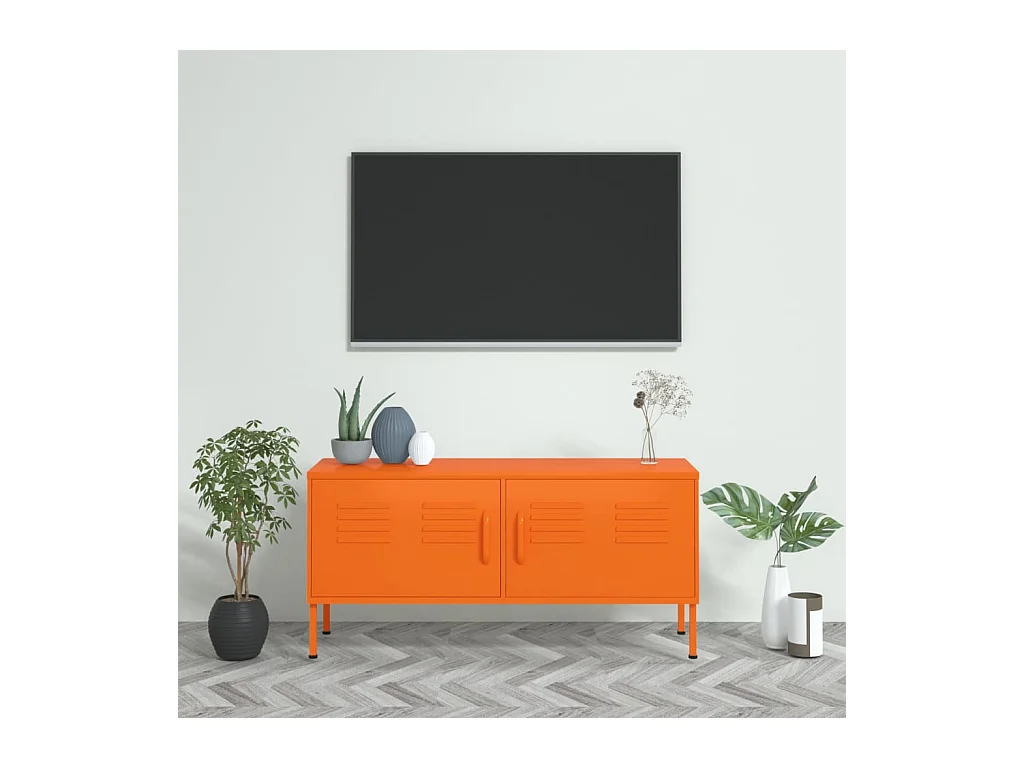 Meuble TV Orange 105x35x50 cm Acier WET4868