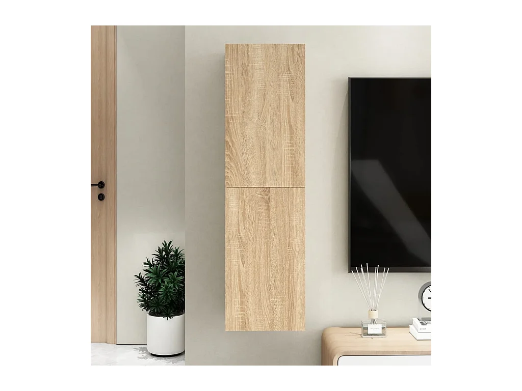 Meuble TV Chêne sonoma 30,5x30x110 cm Aggloméré WET1312