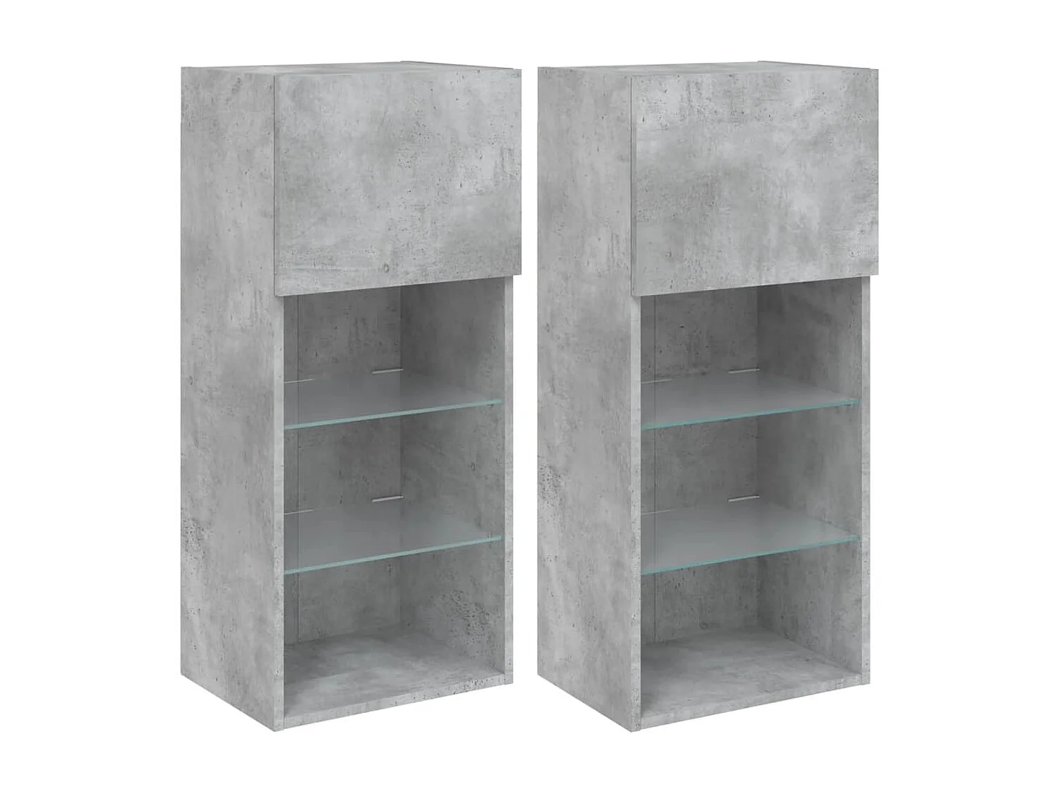 Meubles TV avec lumières LED 2 pcs gris béton 40,5x30x90 cm WET5661