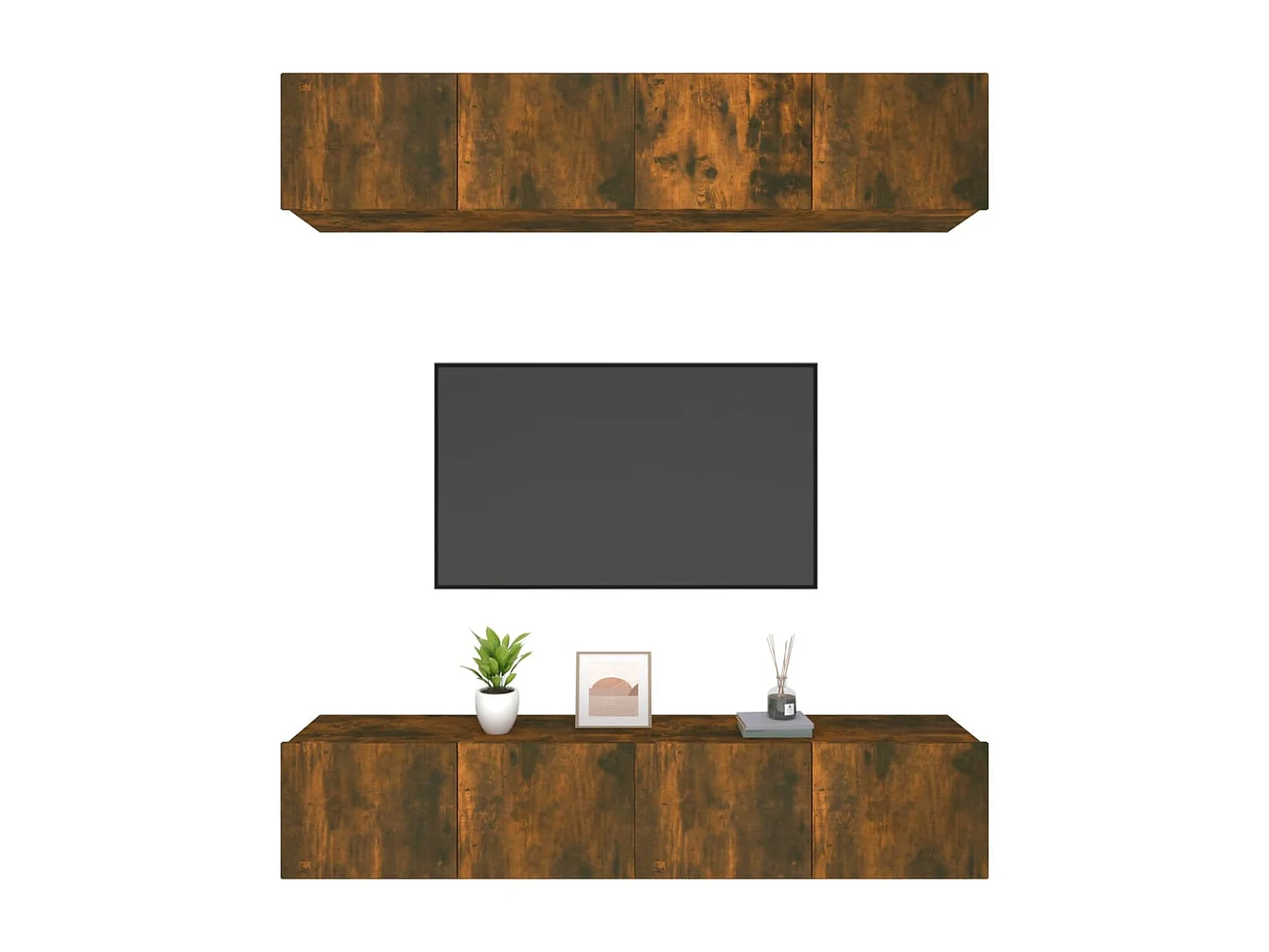 Meubles TV 4 pcs Chêne fumé 80x30x30 cm Bois d'ingénierie WET7697