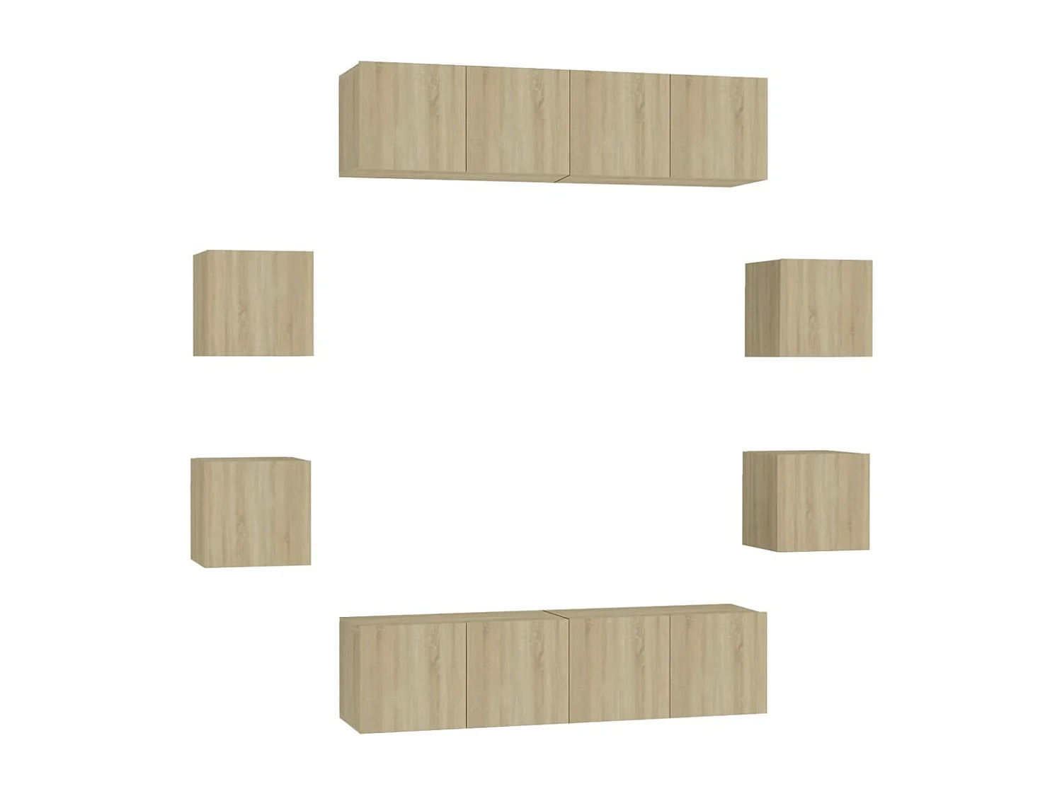 8 pzas Muebles TV roble Sonoma YOE25426