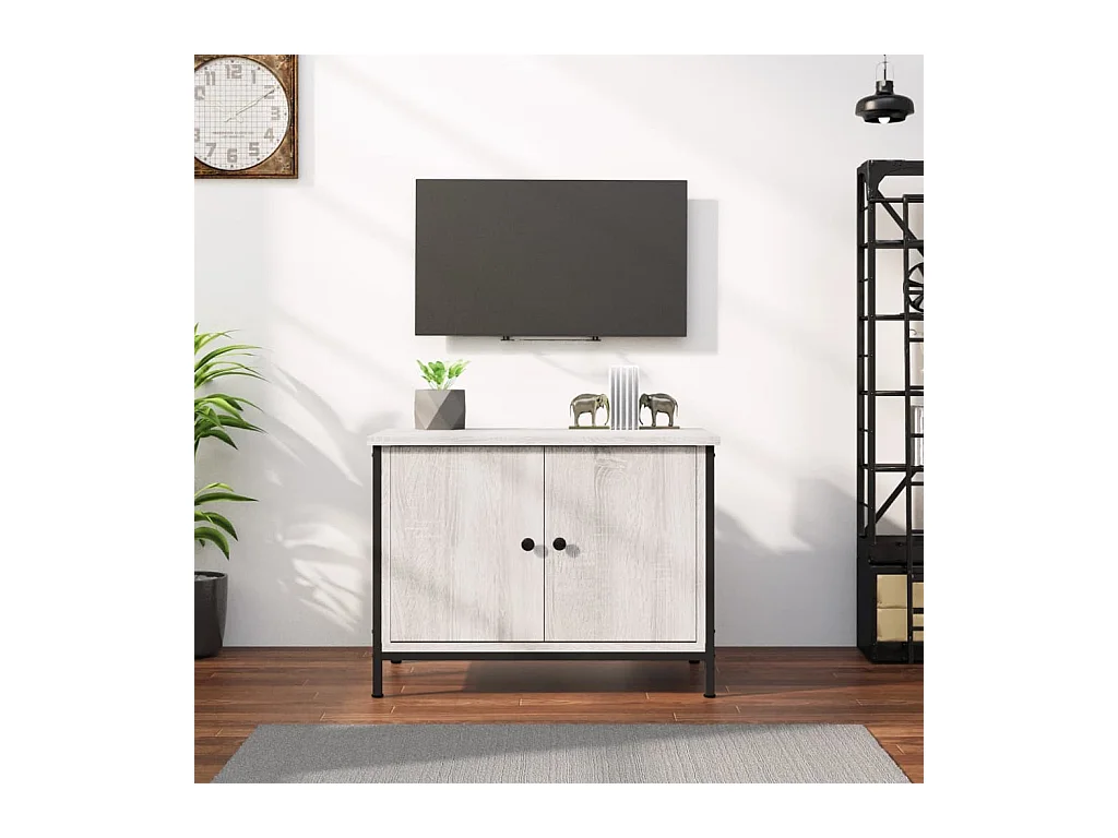 Tv-meubel met deuren 60x35x45 cm bewerkt hout grijs sonoma NL825889
