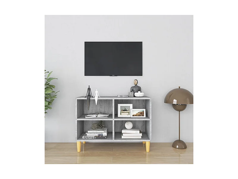 Tv-meubel | Tv-Bank | TV-kastmet houten poten 69,5x30x50 cm grijs sonoma eiken
