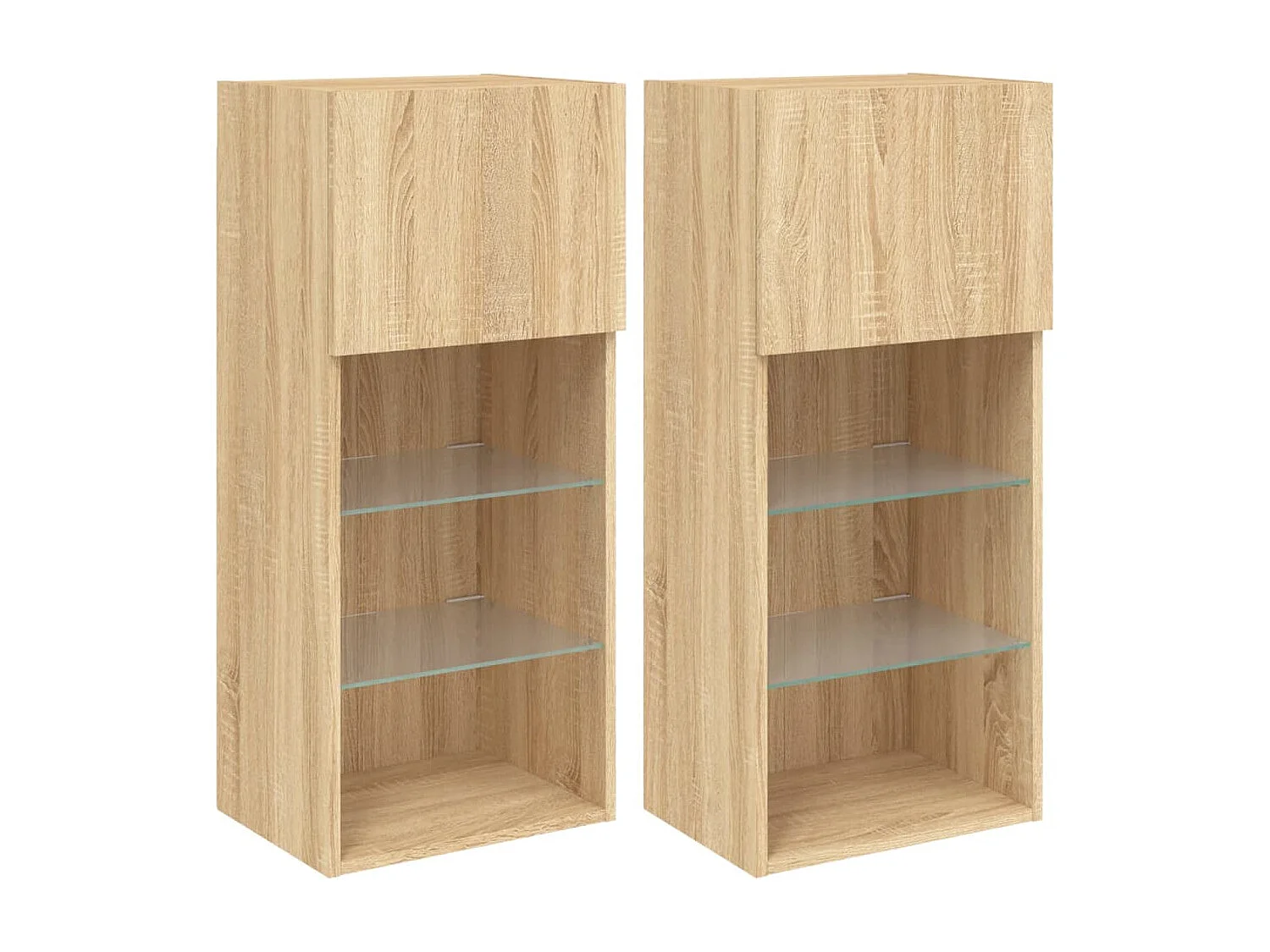 2 Stk.TV-Schränke,TV-Möbel mit LED-Leuchten Sonoma-Eiche 40,5x30x90 cm -gkd109790