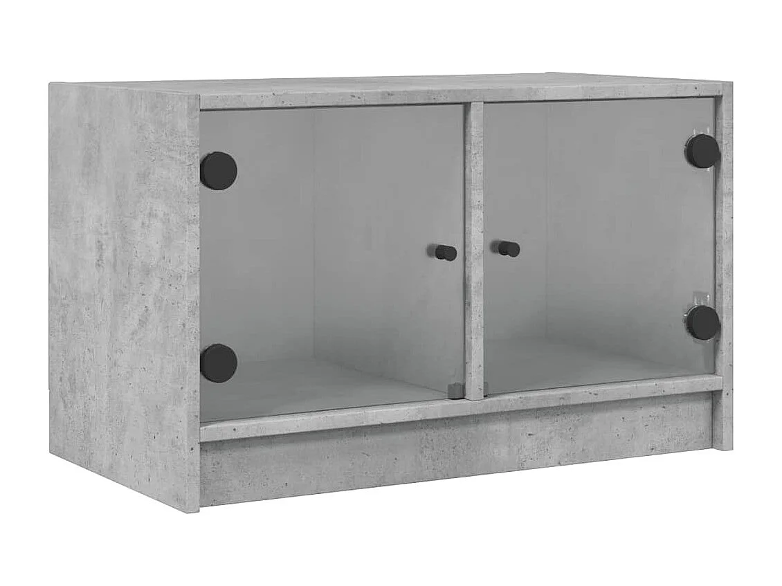 Móvel de TV c/ portas de vidro 68x37x42 cm cinza cimento PT768608