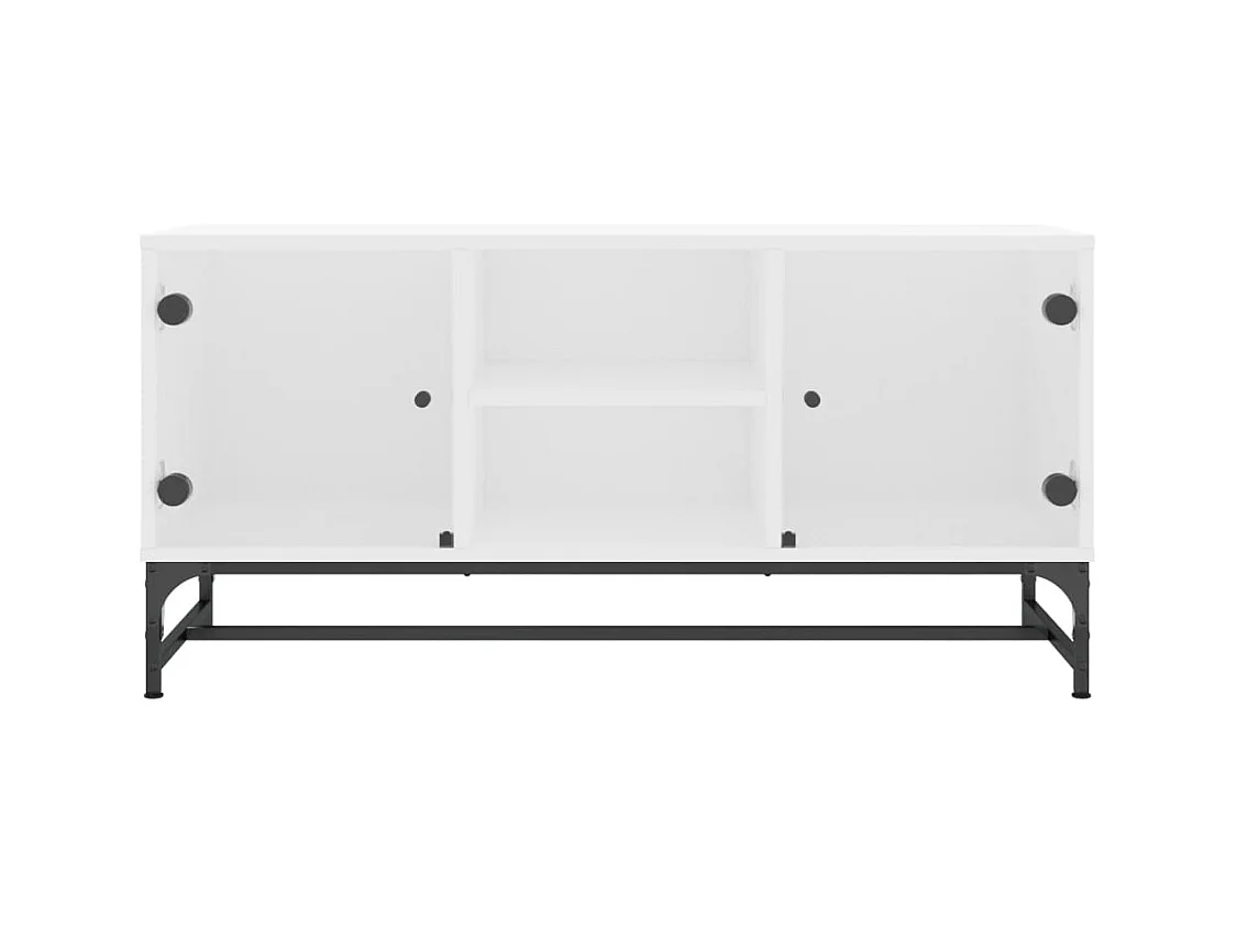 TV-Schrank,TV-Möbel mit Glastüren Weiß 102x37x50 cm -gkd927156