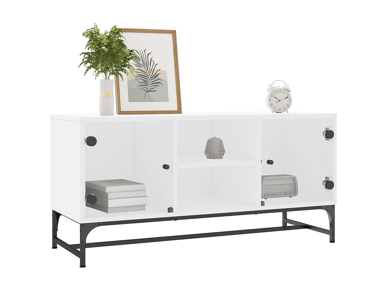 TV-Schrank,TV-Möbel mit Glastüren Weiß 102x37x50 cm -gkd927156