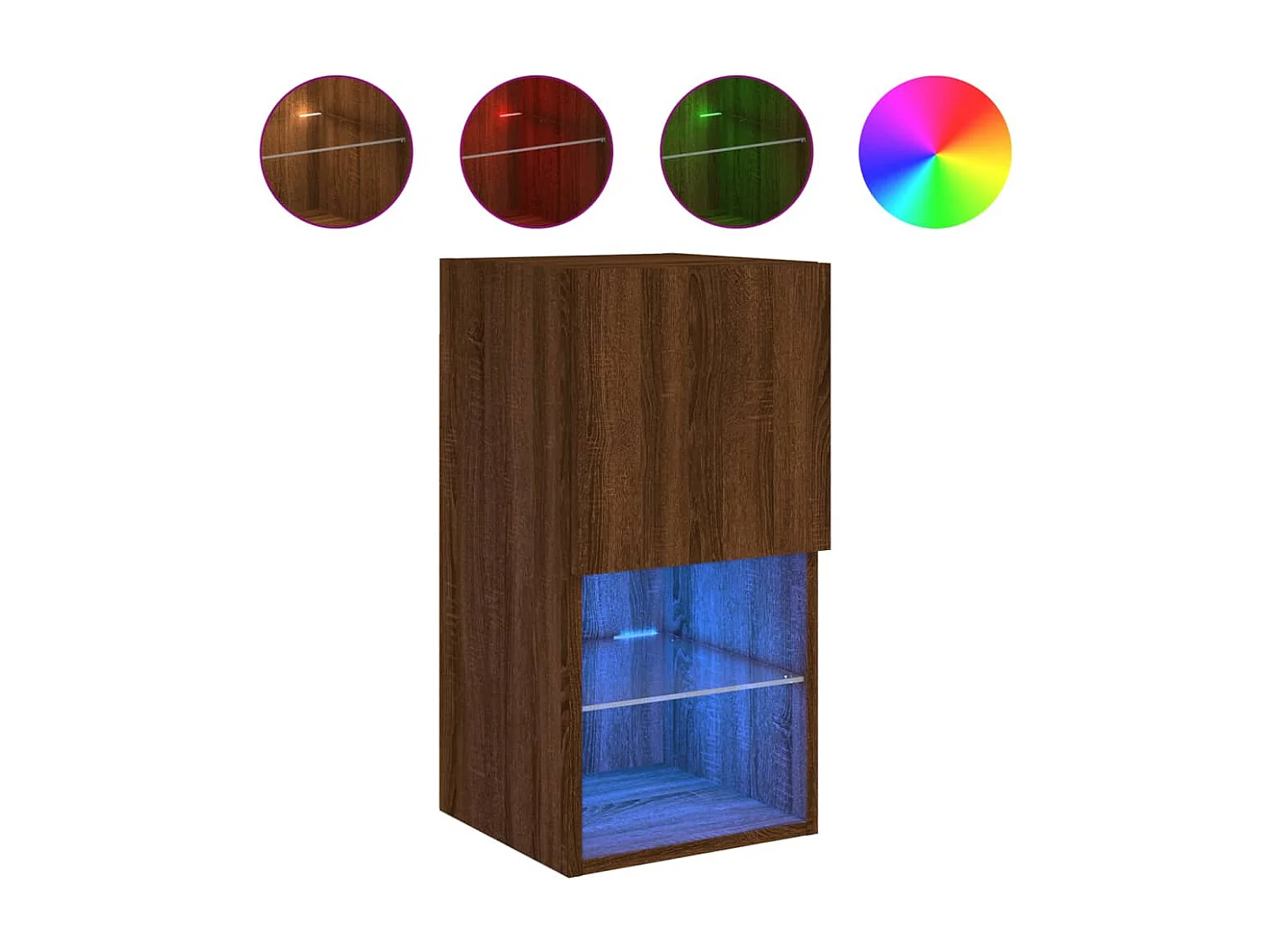 Meuble TV avec lumières LED chêne marron 30,5x30x60 cm WET1856