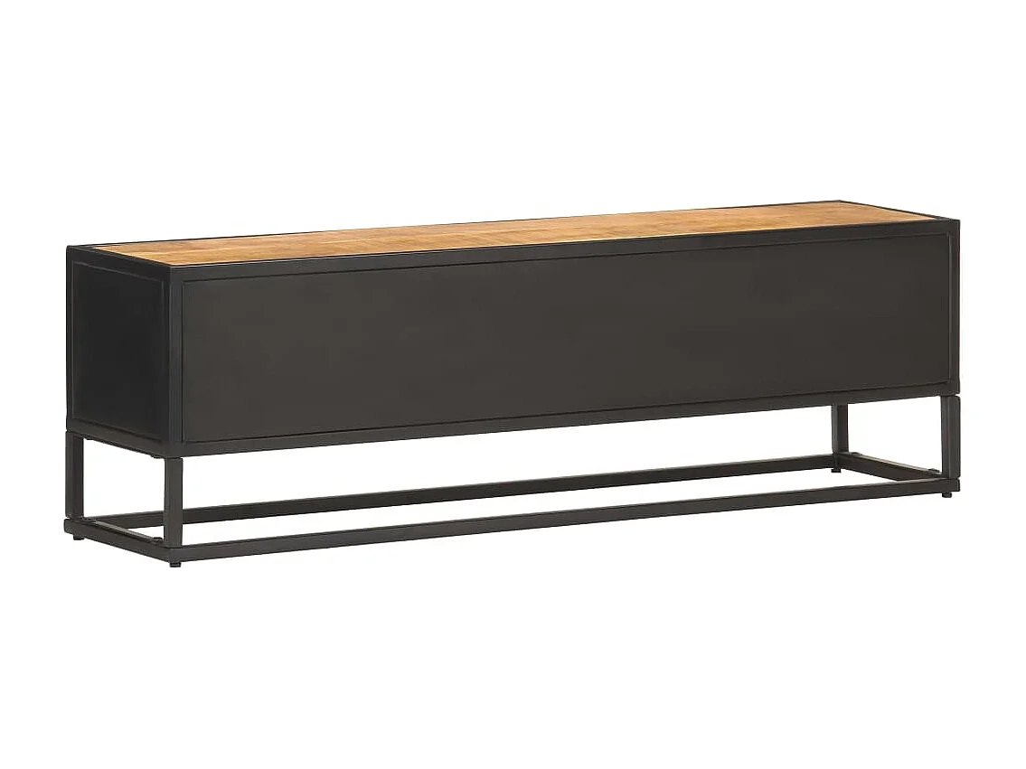 Mueble TV puerta tallada madera de mango rugosa 130x30x40 cm YOE97084