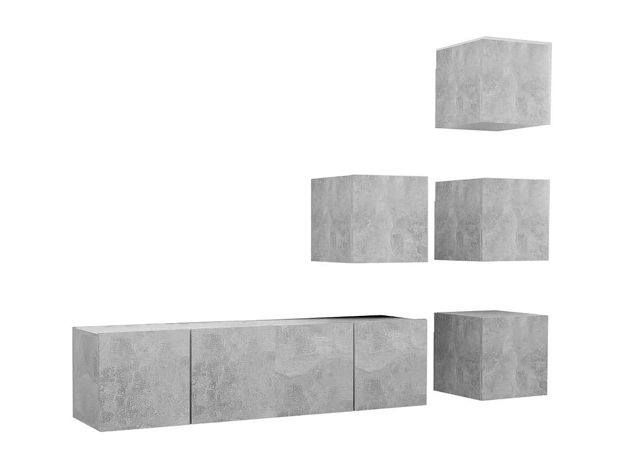 Set de muebles de salón 6 pzas madera ingeniería gris hormigón ES566993