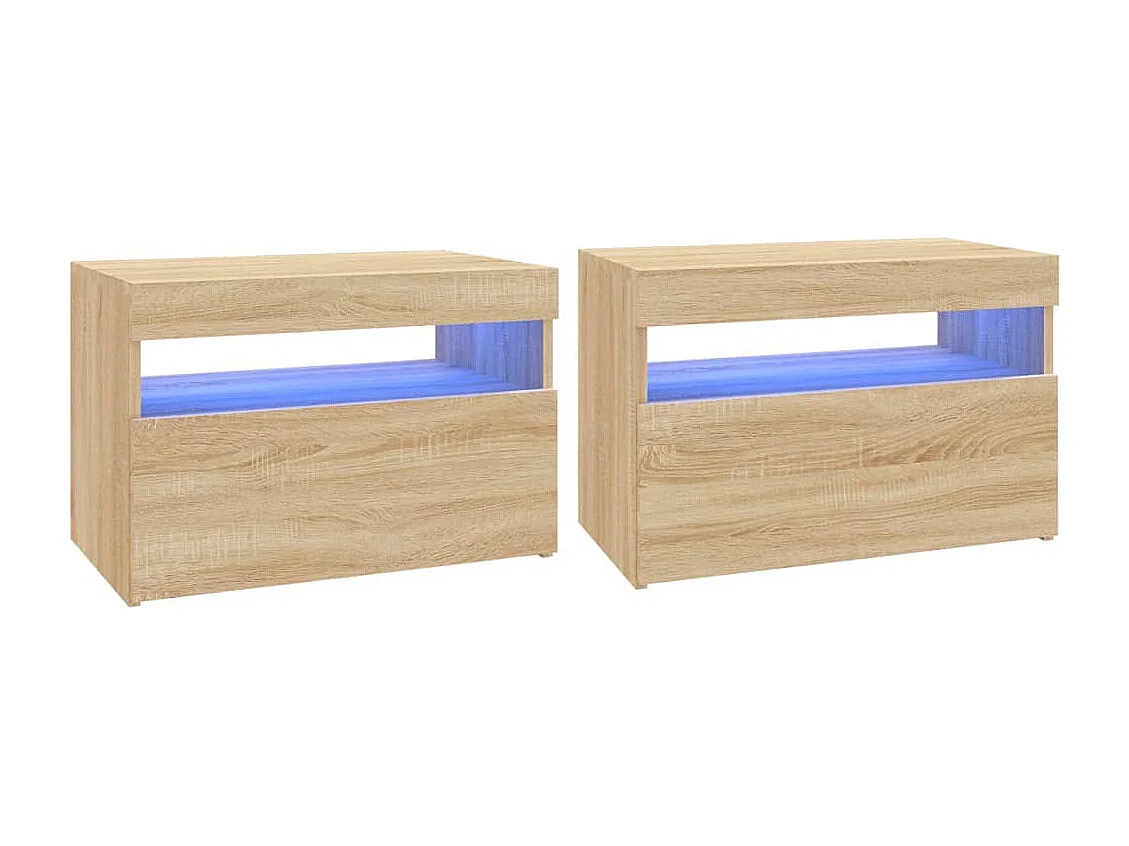 Meubles TV avec lumières LED 2 pcs Chêne sonoma 60x35x40 cm WET6191