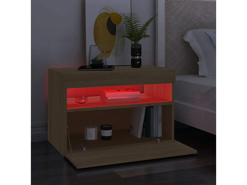 Meubles TV avec lumières LED 2 pcs Chêne sonoma 60x35x40 cm WET6191