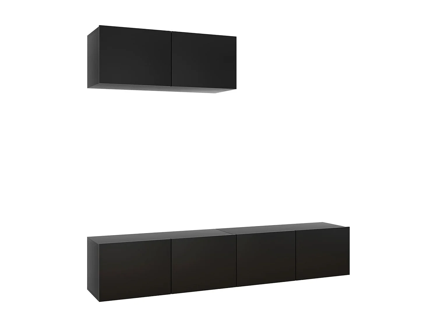 Meubles TV 3 pcs Noir Aggloméré WET5809