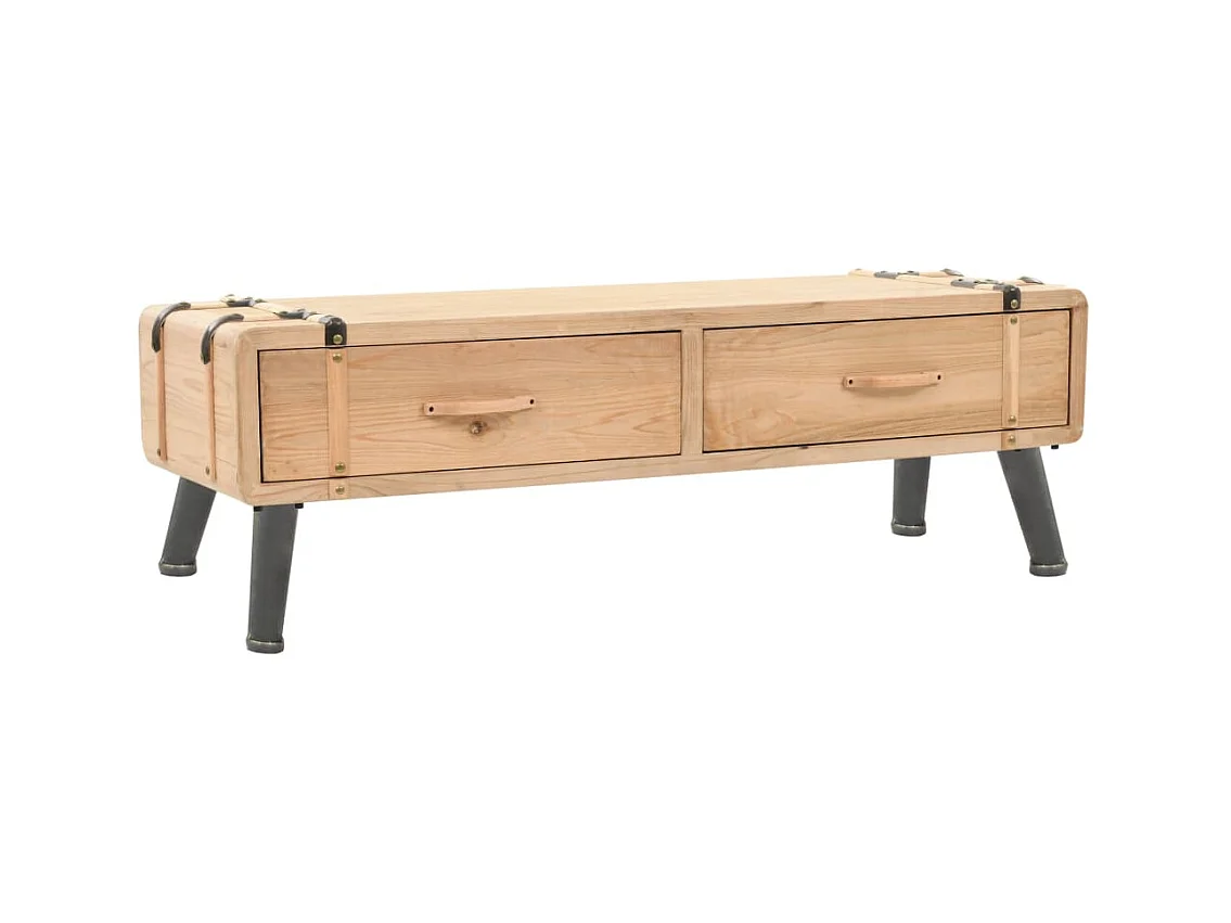 Meuble TV 110x33x35 cm Bois de sapin massif WET8272