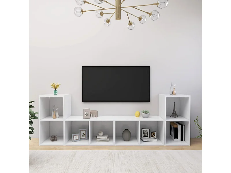 Meubles TV 4 pcs Blanc 72x35x36,5 cm Aggloméré WET2821