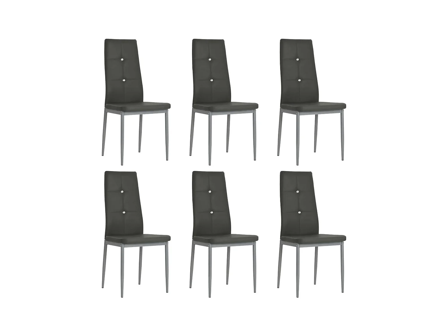 Chaises à manger Lot de 6 gris similicuir REO25080