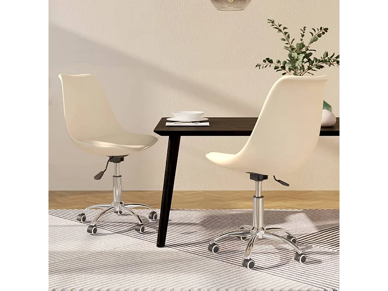 2er-set-Stühle| Esszimmerstühle Drehbar Creme Stoff -gkd650379
