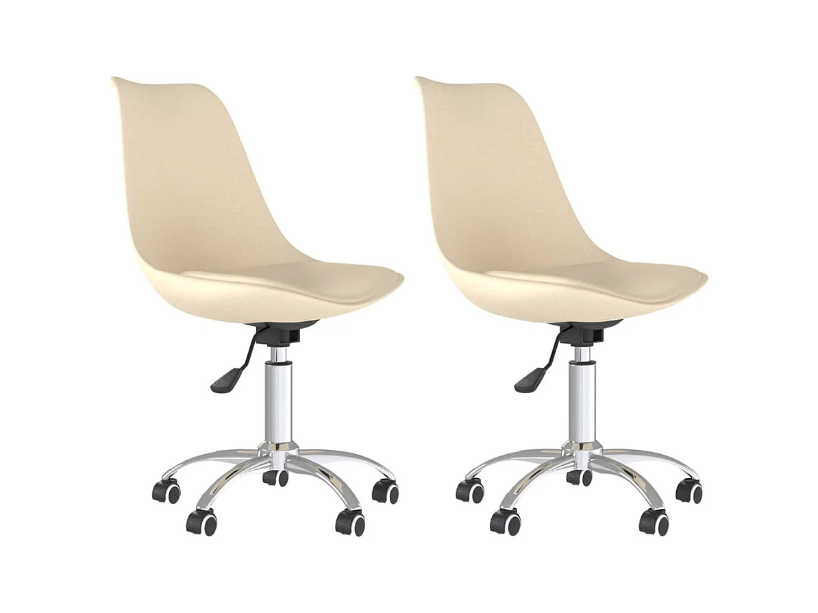 2er-set-Stühle| Esszimmerstühle Drehbar Creme Stoff -gkd650379