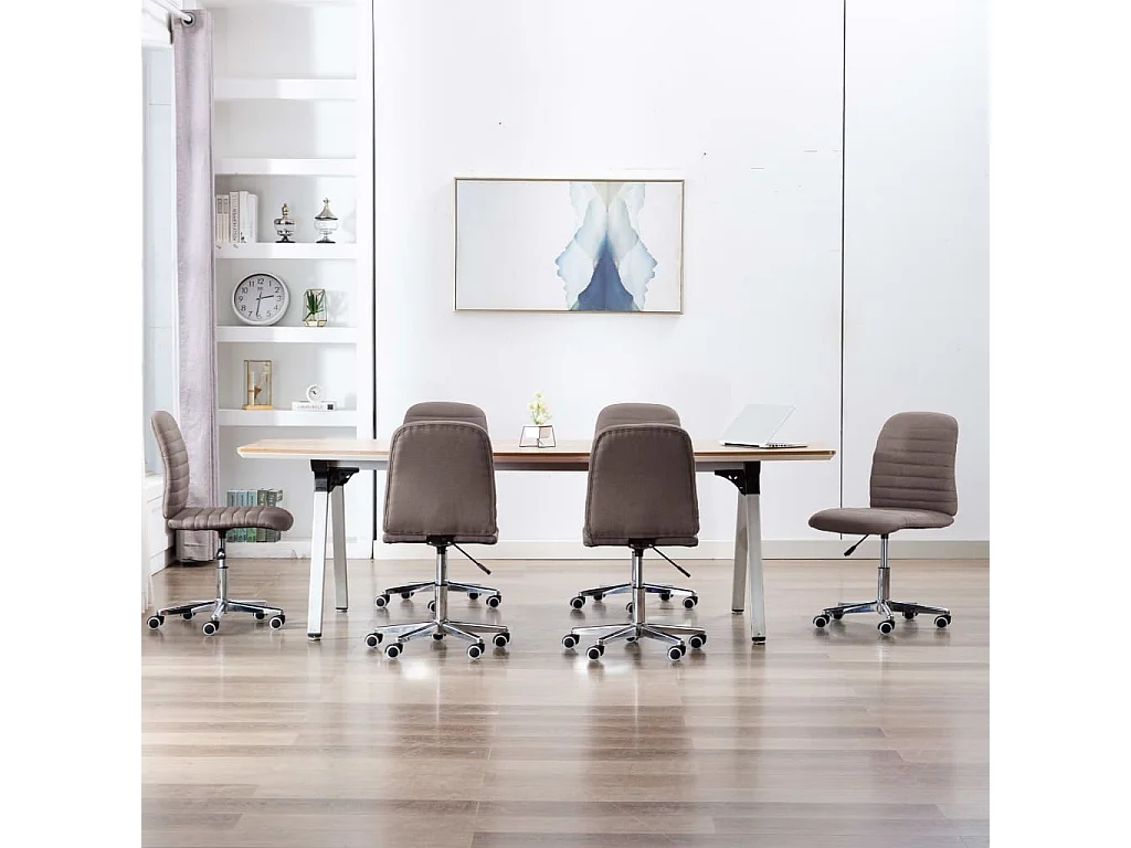 Chaises à manger Lot de 6 taupe tissu REO83908