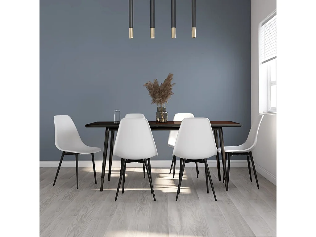 Cadeiras de jantar 6 pcs PP branco PT878629
