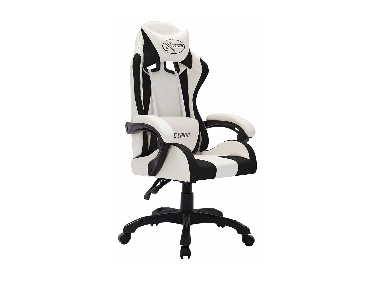 Chaise gamer avec LED RVB Blanc et noir Similicuir REO26745