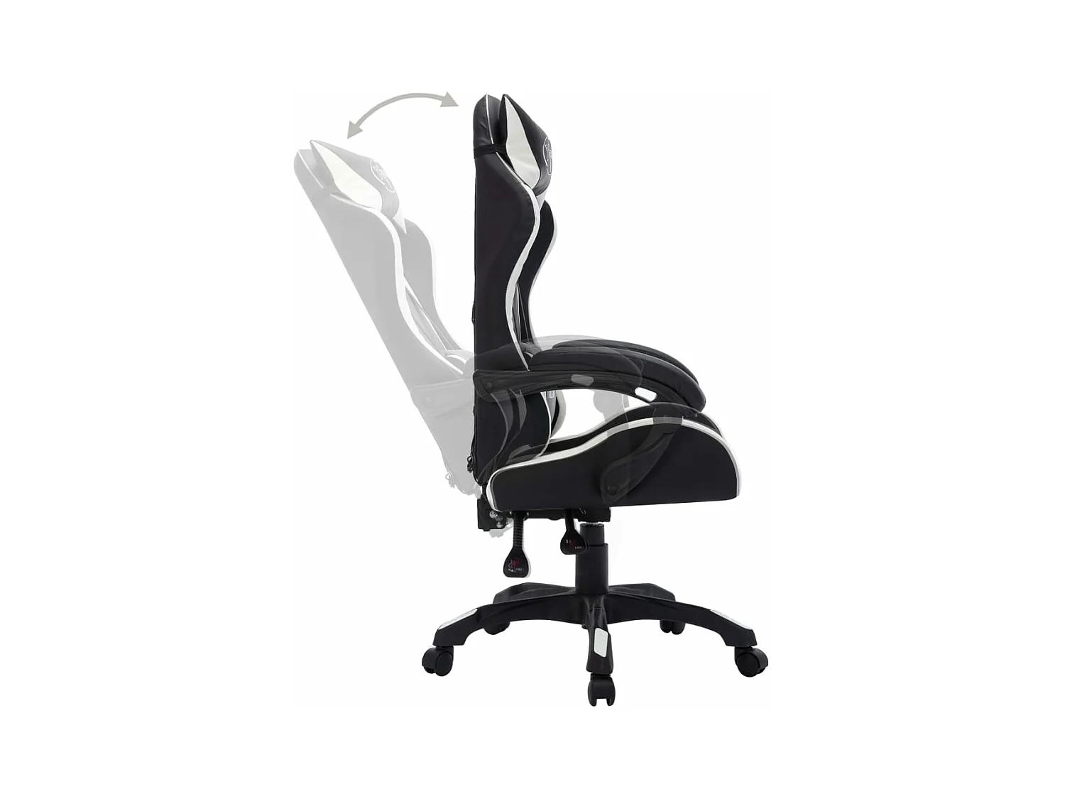 Chaise gamer avec LED RVB Blanc et noir Similicuir REO59564