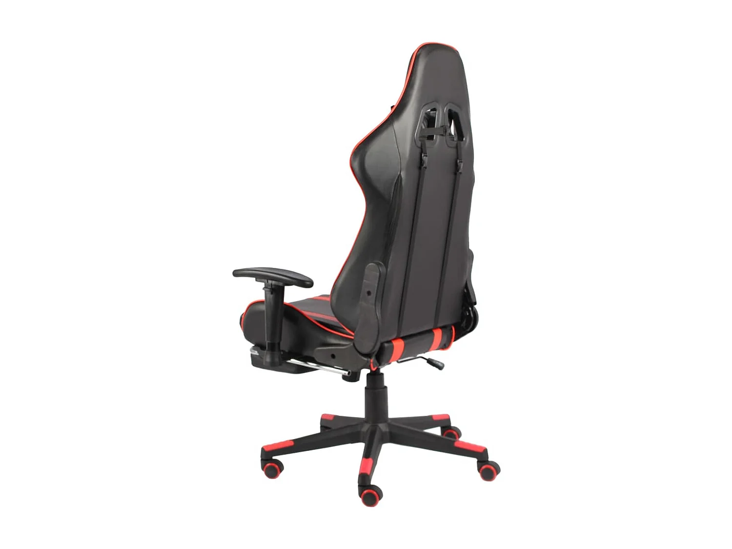 Silla gaming giratoria con reposapiés PVC rojo ES24095