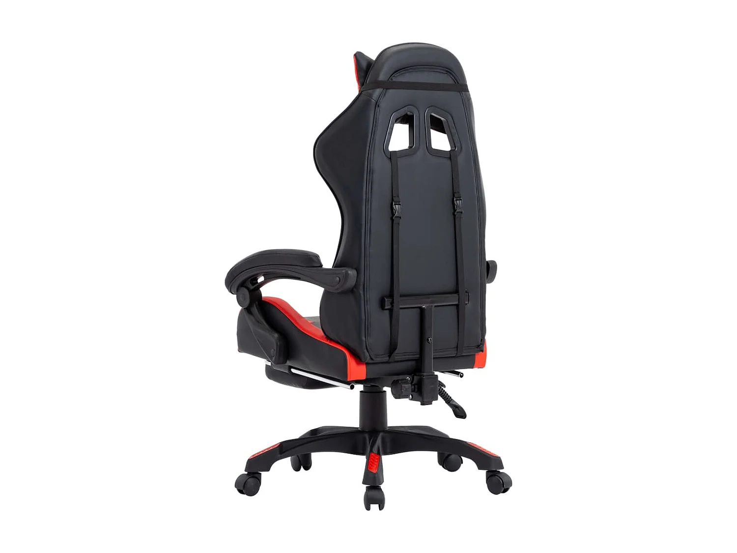 Chaise gamer et repose-pied Rouge et noir Similicuir REO78810