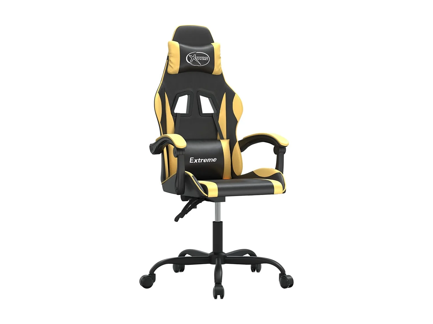 Chaise gaming Noir et doré Similicuir SEF33032