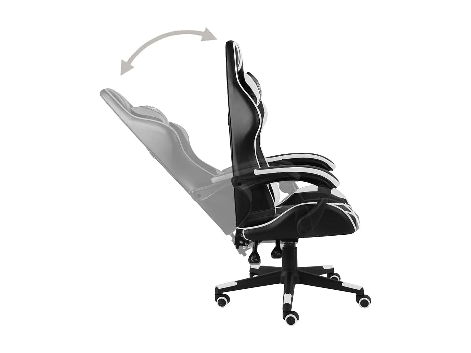Chaise gamer Noir et blanc Similicuir REO42283