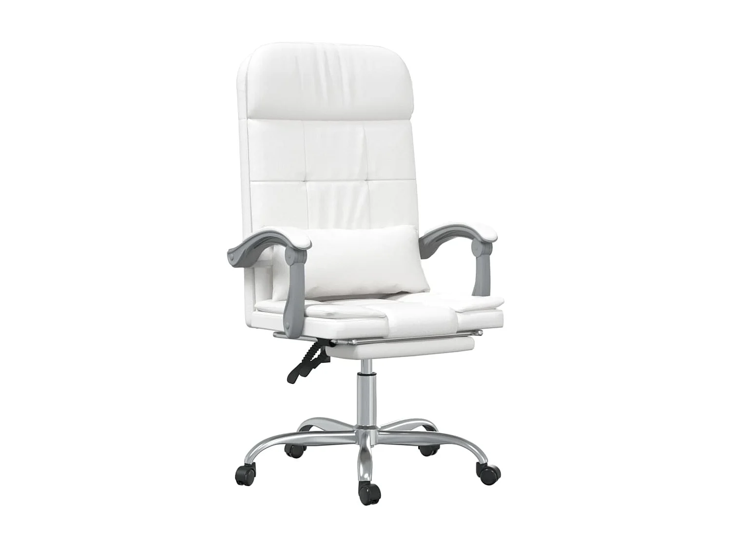 Chaise de massage inclinable de bureau Blanc Similicuir -ASAF28877