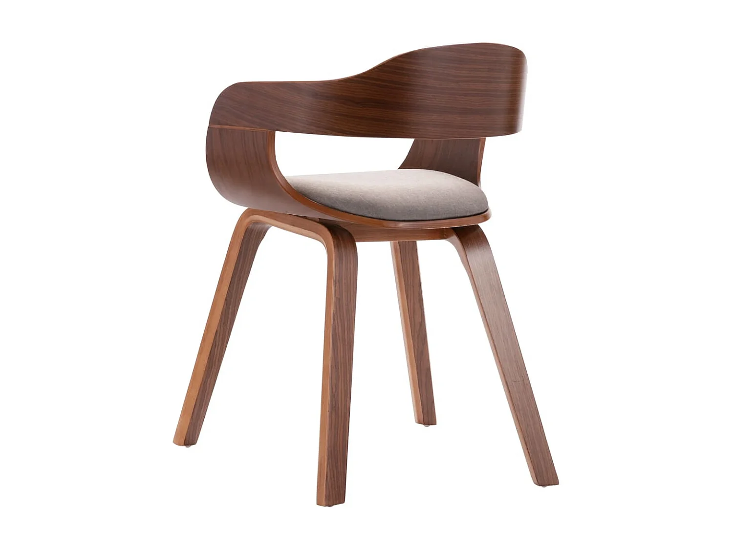 Chaise de salle à manger Taupe Bois courbé et tissu REO82028