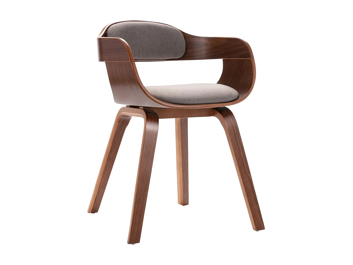 Chaise de salle à manger Taupe Bois courbé et tissu REO82028