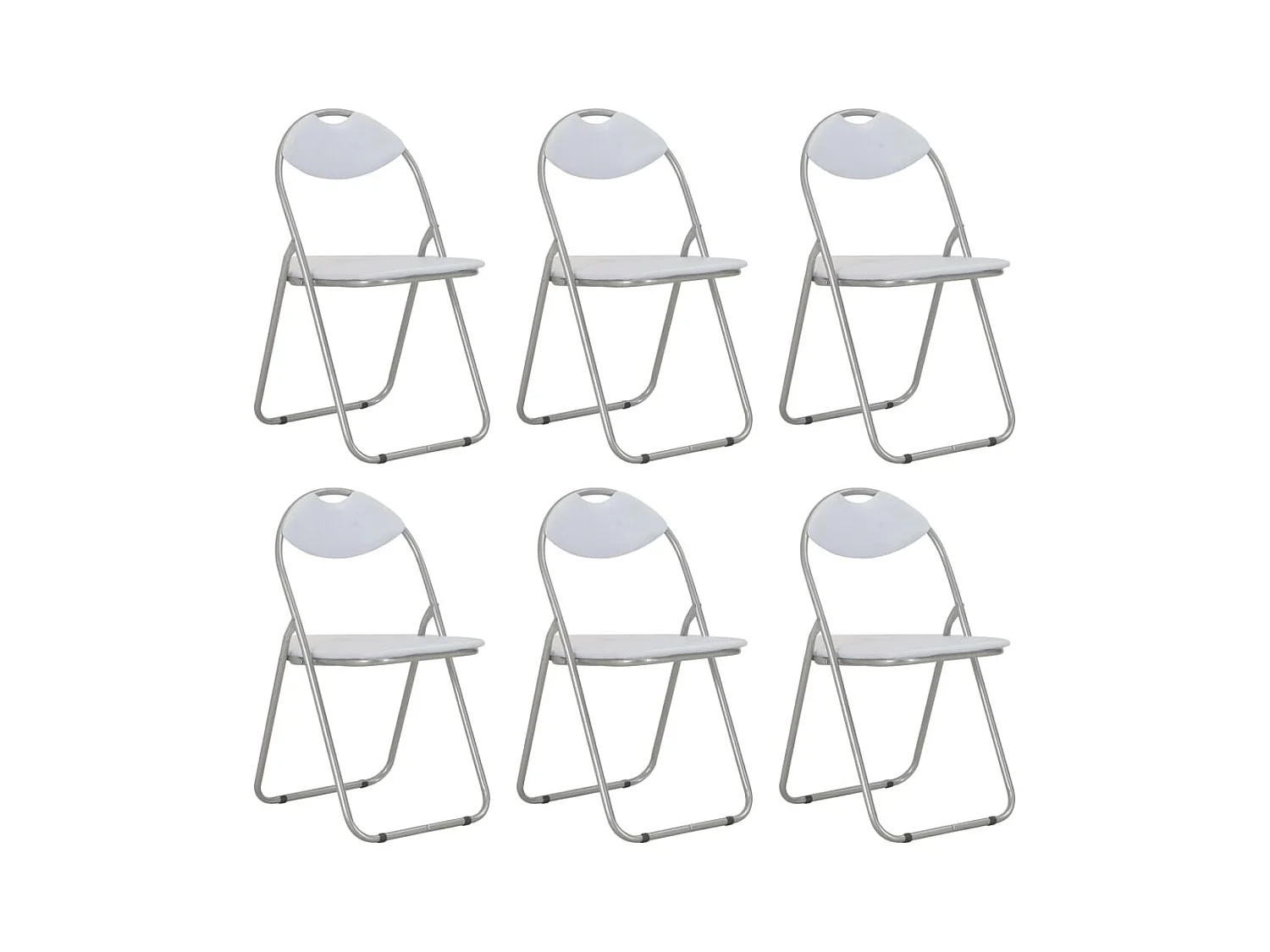 Chaises pliantes à manger Lot de 6 blanc similicuir REO56991