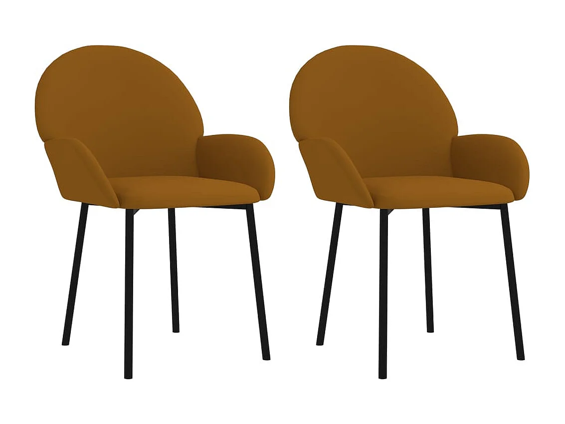 Juego de 2 Sillas de comedor terciopelo marrón ES864384