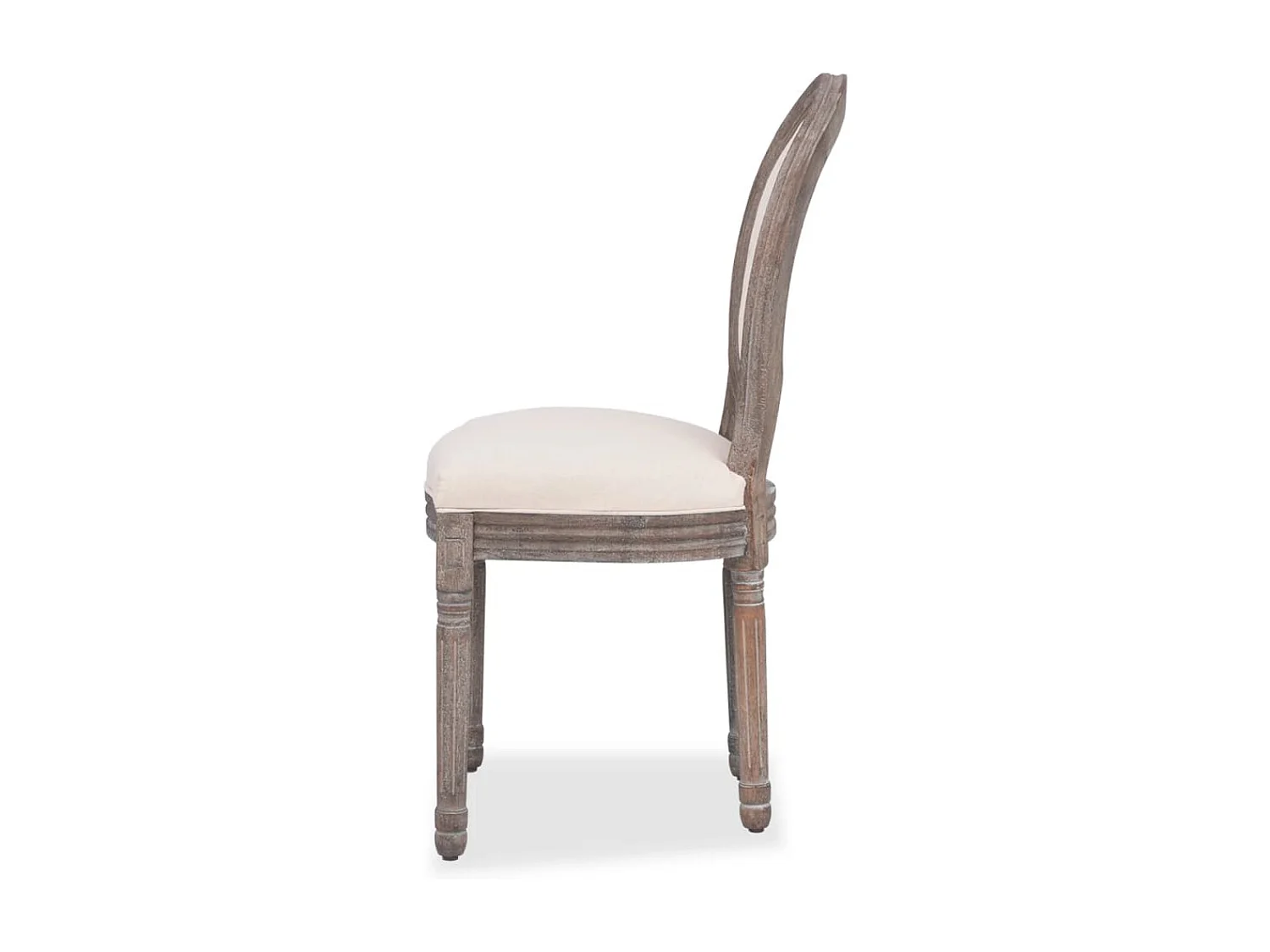 Cadeiras de jantar 4 pcs tecido cor creme PT934859